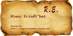 Riesz Erzsébet névjegykártya